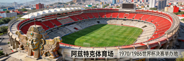 墨西哥城阿兹特克体育场全景，历史上举办过两届世界杯决赛的标志性球场
